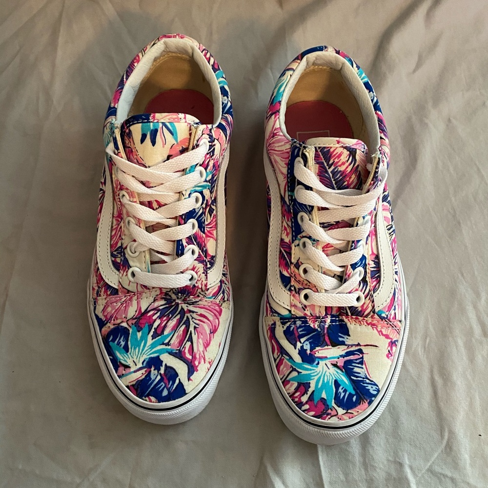 Tropical print Vans old skool